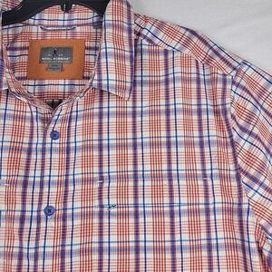 Royal Robbins Men's 2XL Seersucker Shirt Short Sleeve Travel Casual Top‎